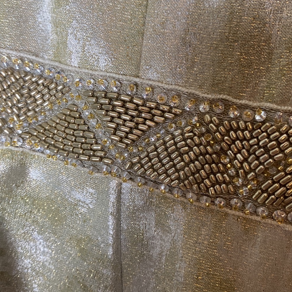 NWT Badgley Mischka Gold & Beaded Cocktail Dress. Size 6 - Picture 10 of 15